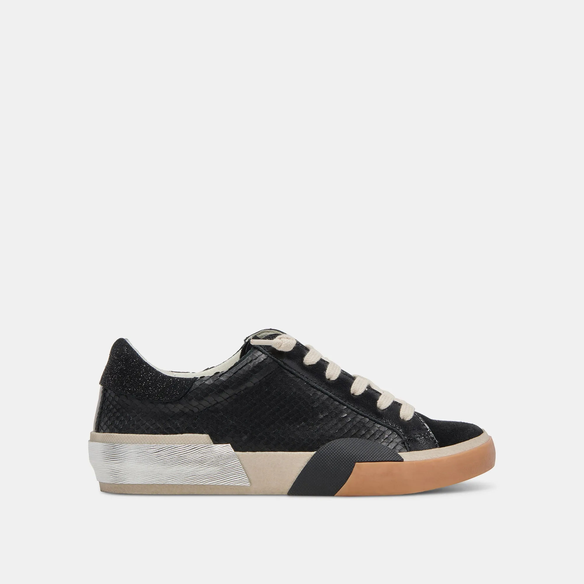 ZINA WEITE SNEAKER ONYX GEPRÄGTES LEDER