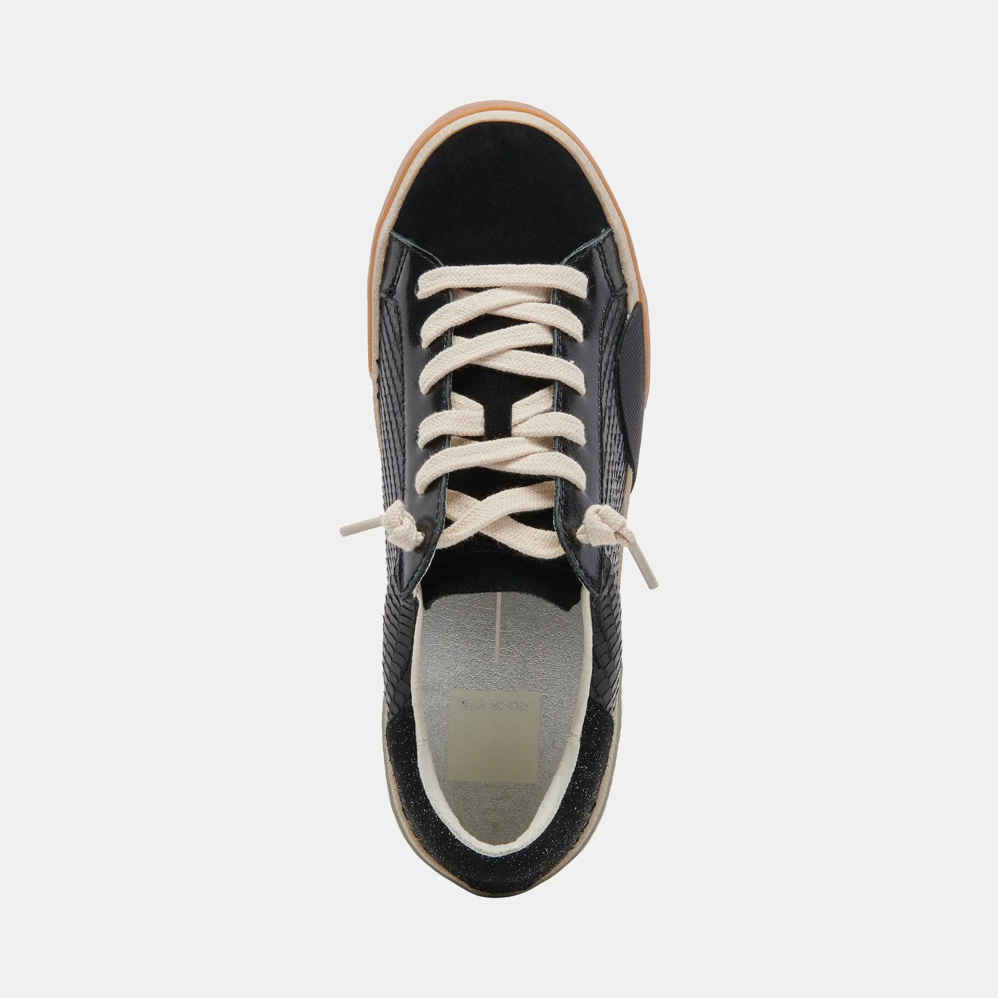 ZINA WEITE SNEAKER ONYX GEPRÄGTES LEDER
