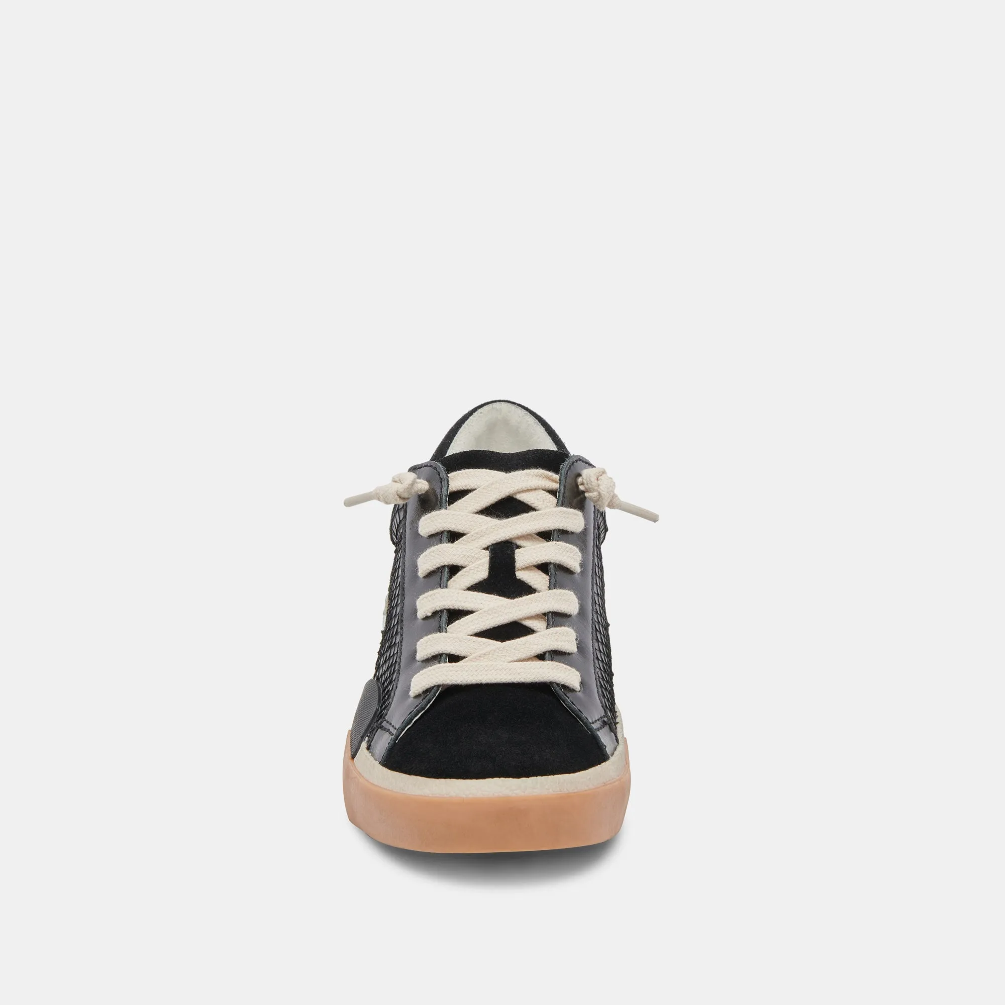 ZINA WEITE SNEAKER ONYX GEPRÄGTES LEDER